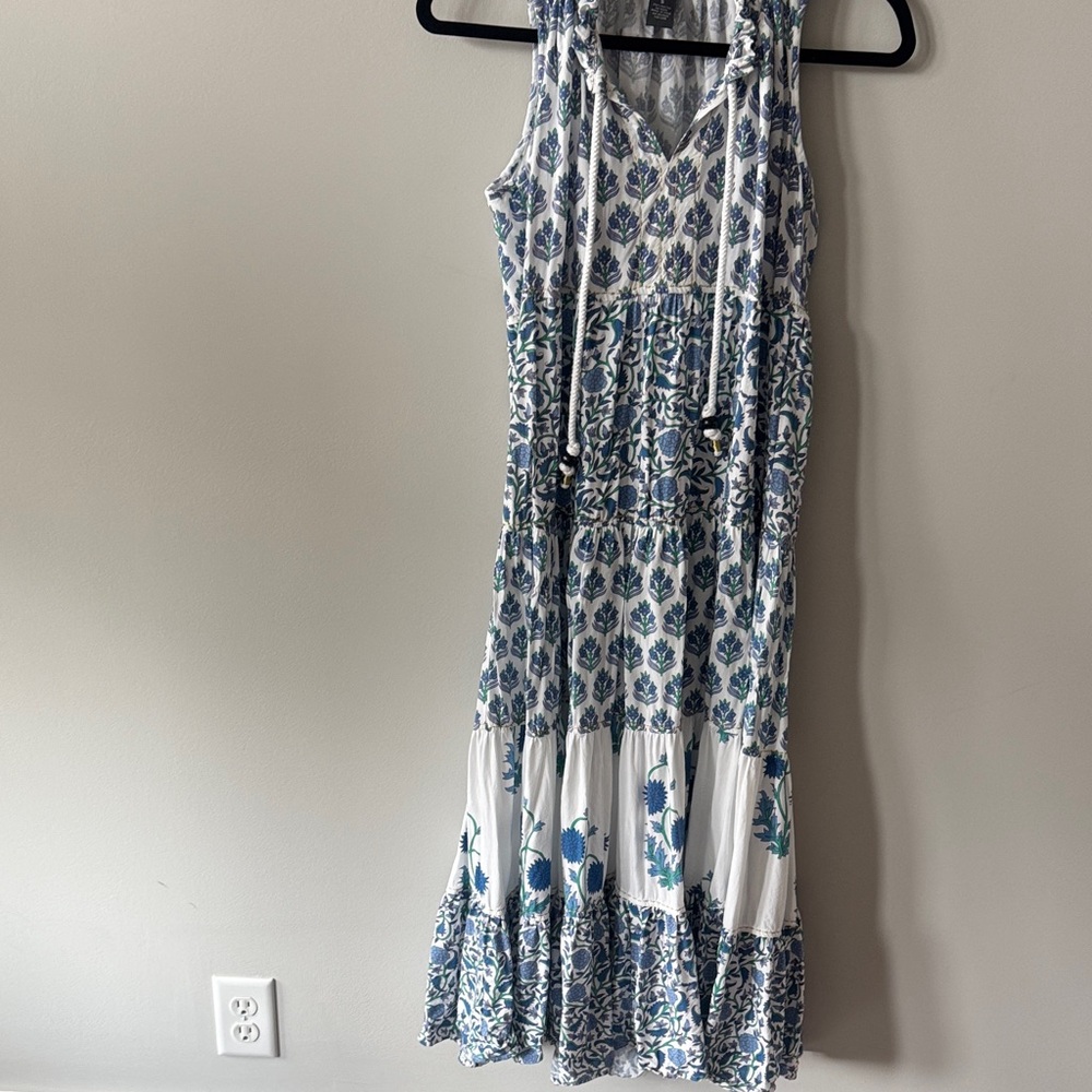 Chelsea & Theodore Blue and White Maxi Dress